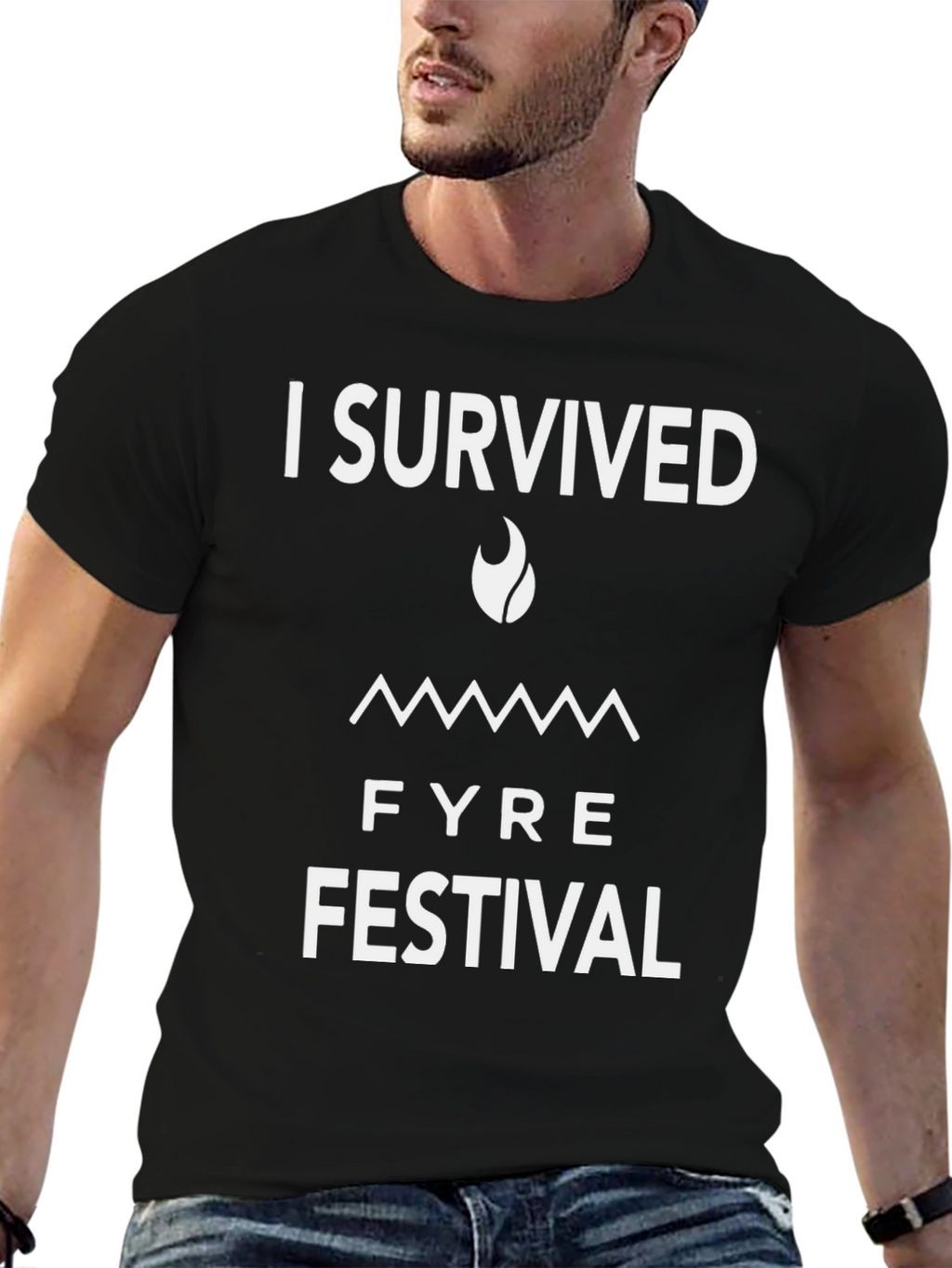 I Survived Fyre Festival Graphic Tee - Black Cotton