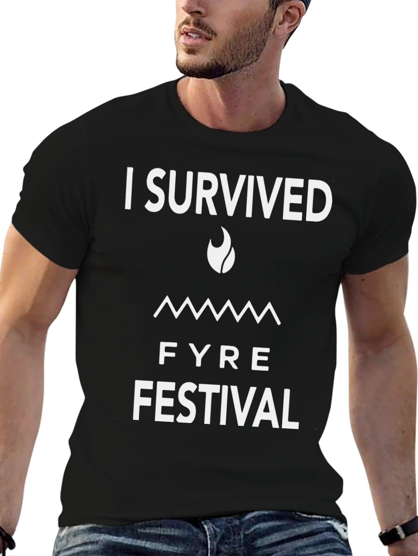 I Survived Fyre Festival Graphic Tee - Black Cotton