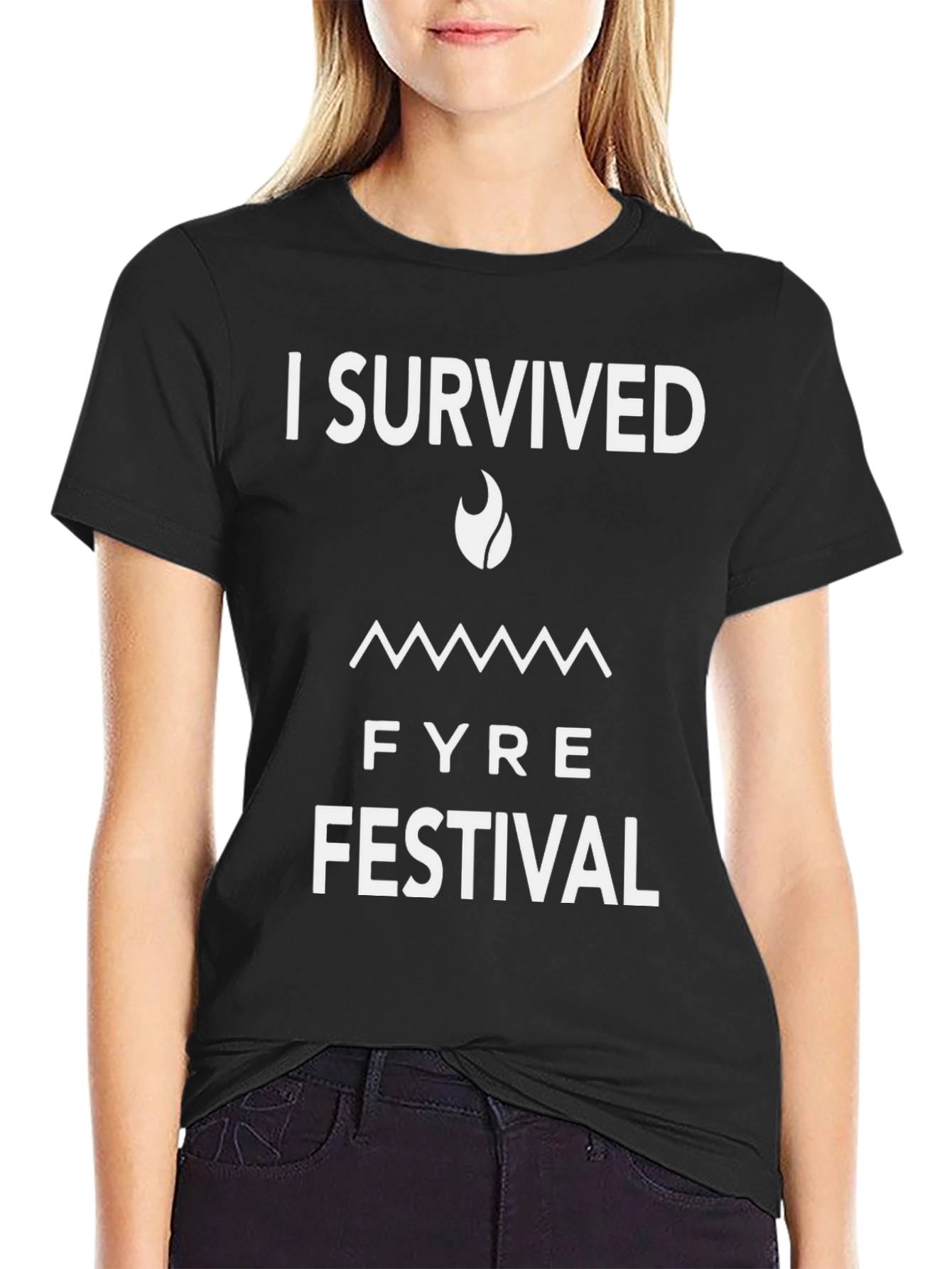 I Survived Fyre Festival Graphic Tee - Black Cotton