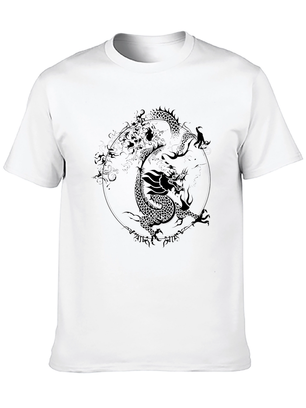 Yin Yang Dragon Black T-Shirt