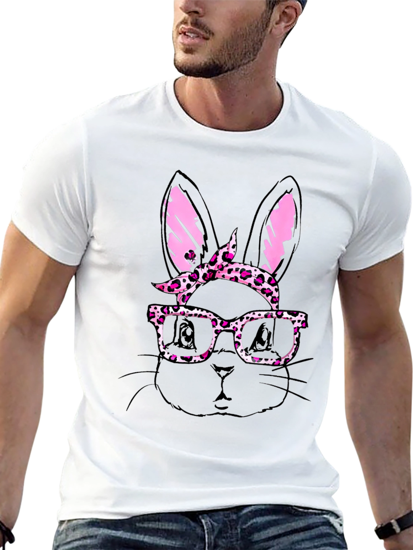 Bunny with Glasses Mens T-Shirt