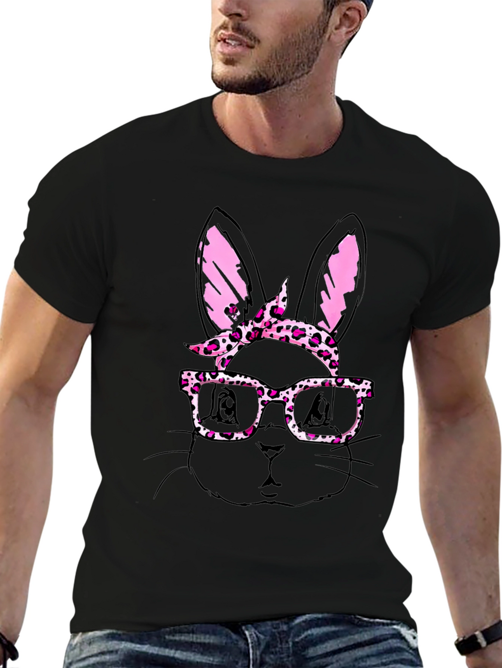 Bunny with Glasses Mens T-Shirt