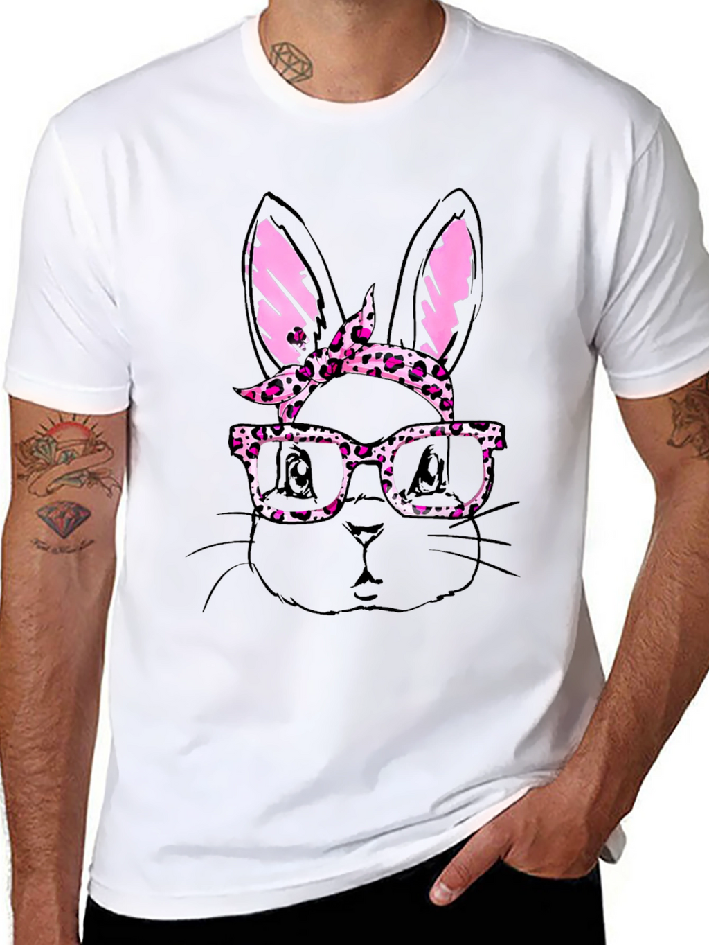 Bunny with Glasses Mens T-Shirt