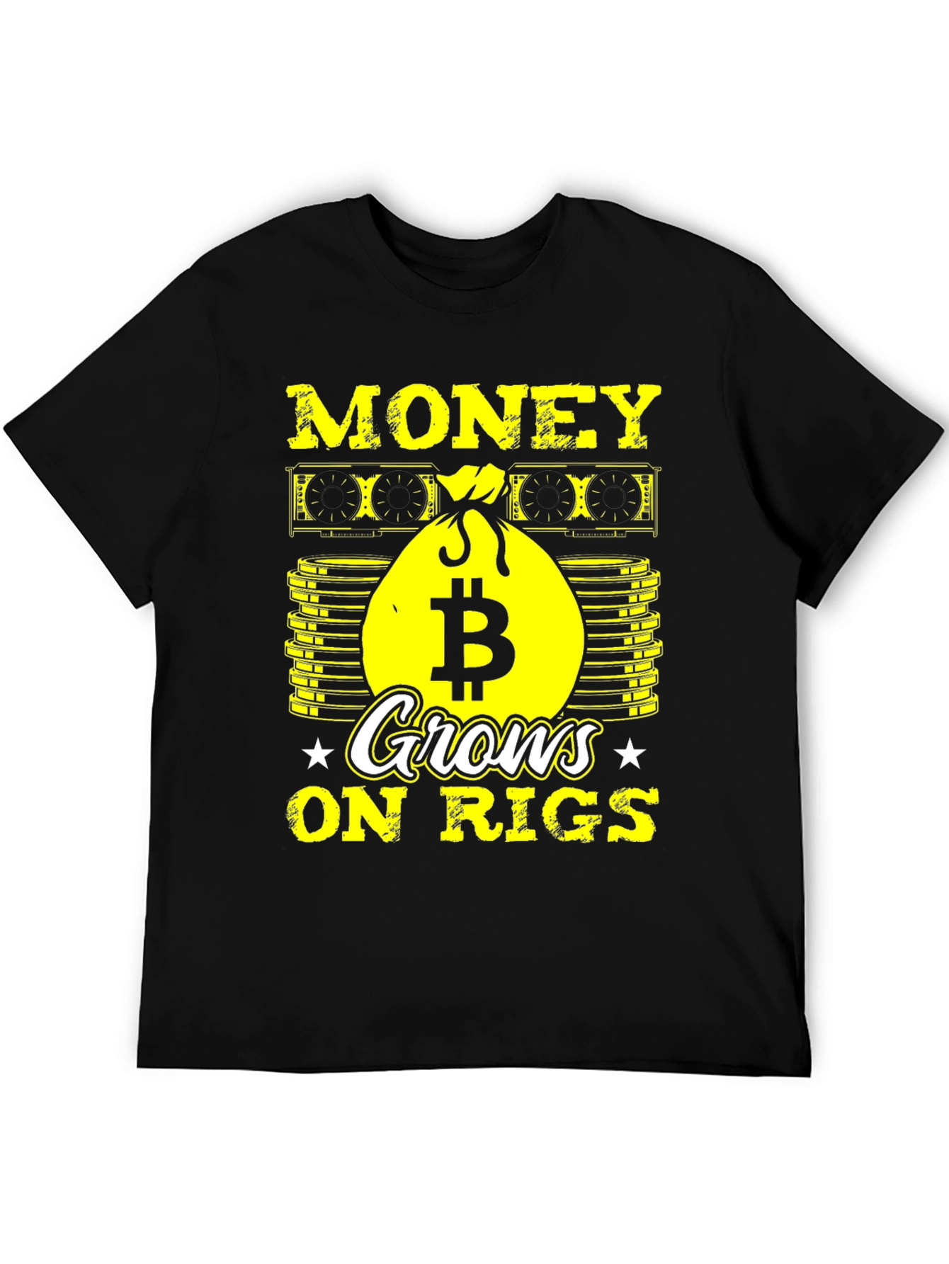 Bitcoin Mining T-Shirt: Money Grows On Rigs