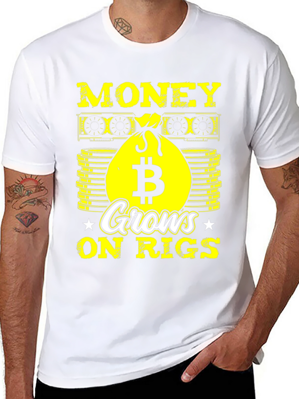 Bitcoin Mining T-Shirt: Money Grows On Rigs