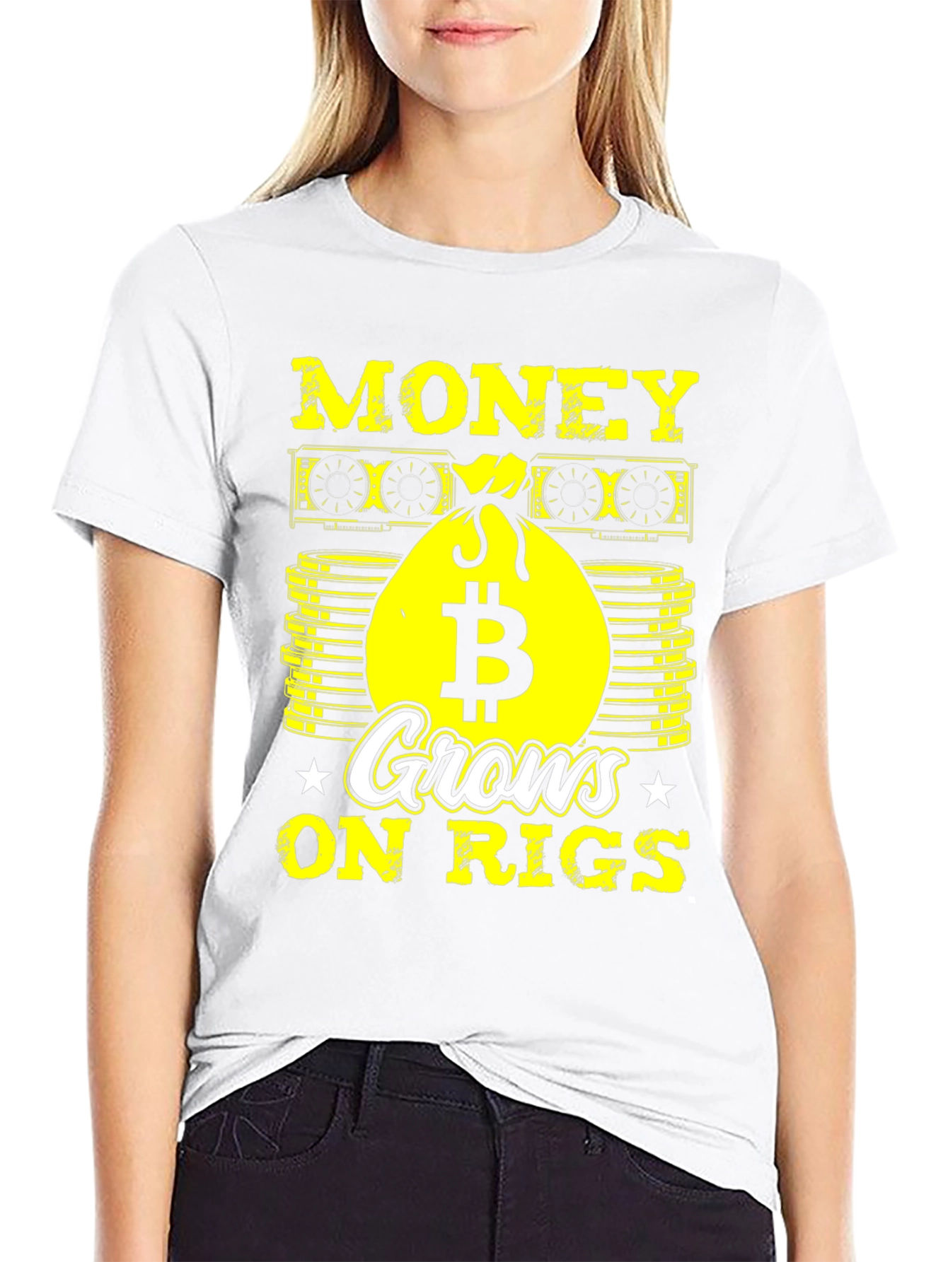 Bitcoin Mining T-Shirt: Money Grows On Rigs