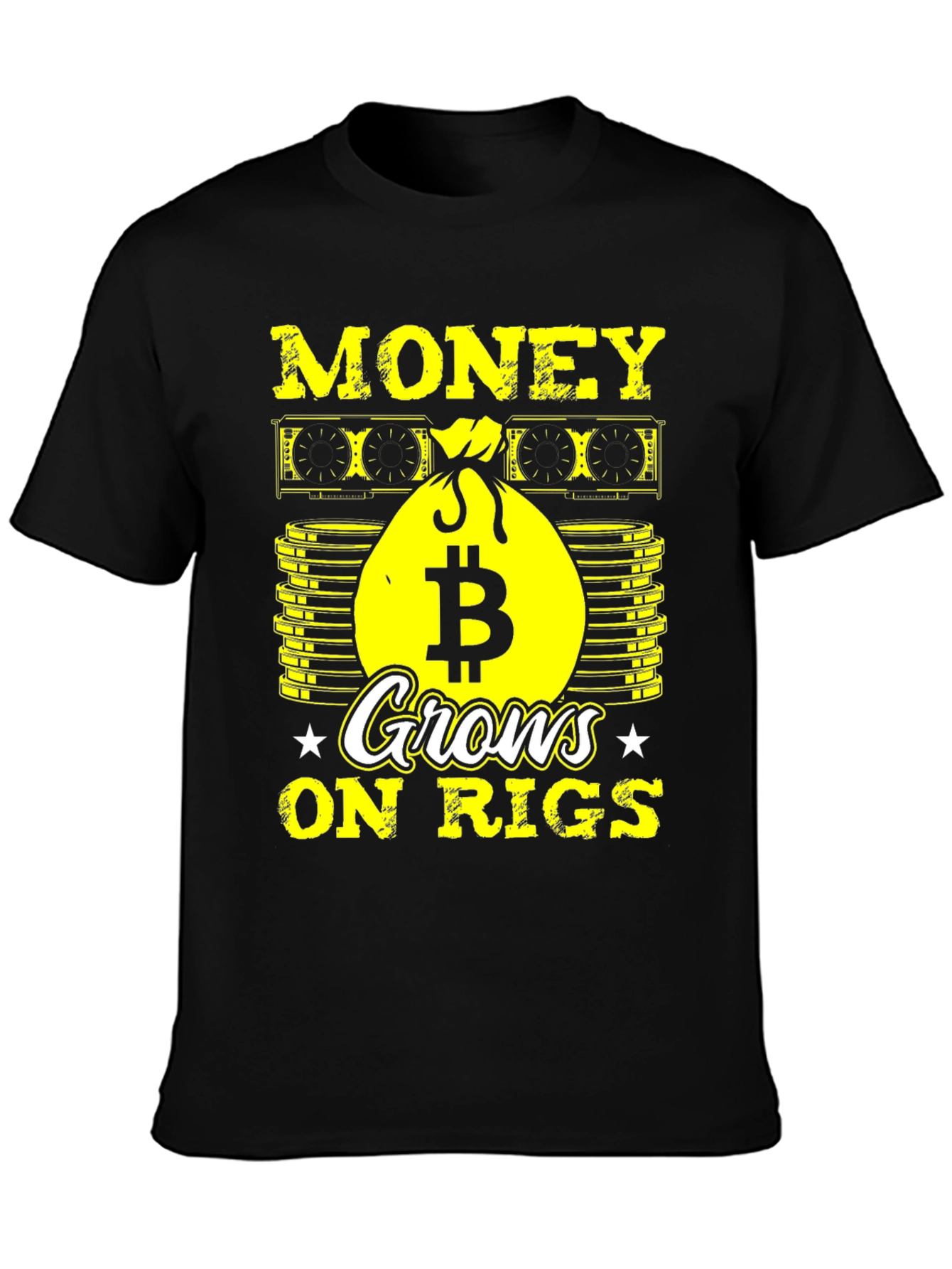 Bitcoin Mining T-Shirt: Money Grows On Rigs