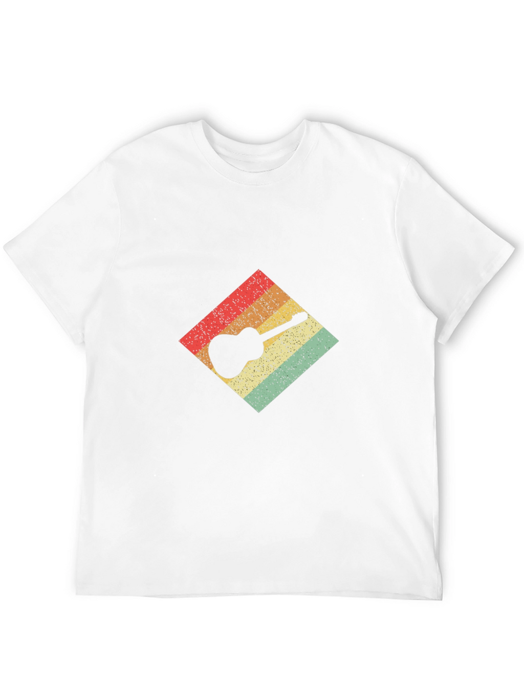 Retro Guitar Graphic Tee - Black Cotton T-Shirt