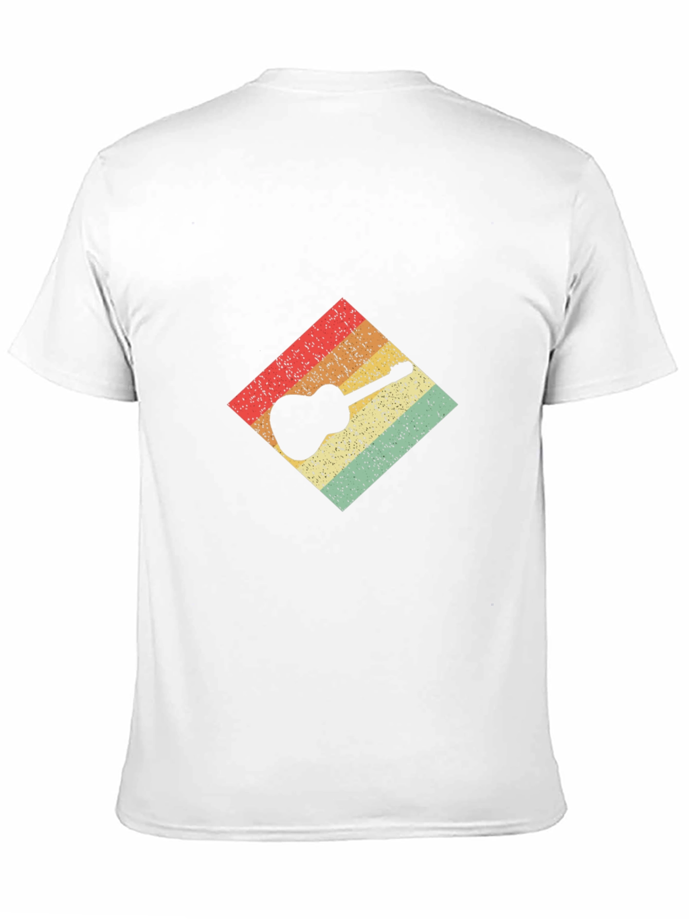 Retro Guitar Graphic Tee - Black Cotton T-Shirt