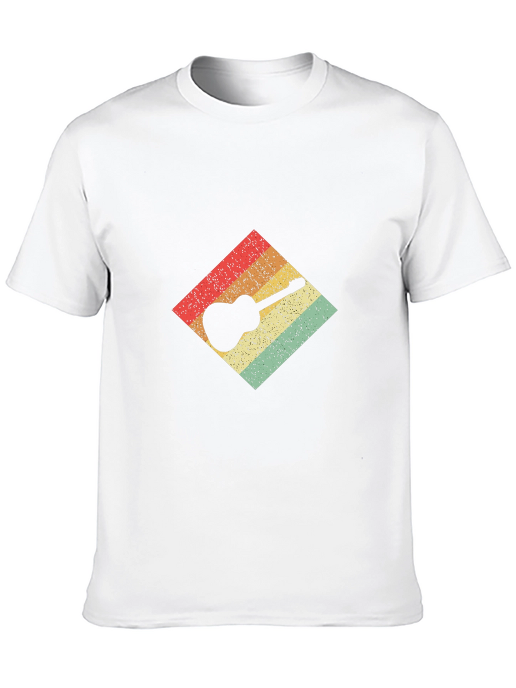 Retro Guitar Graphic Tee - Black Cotton T-Shirt