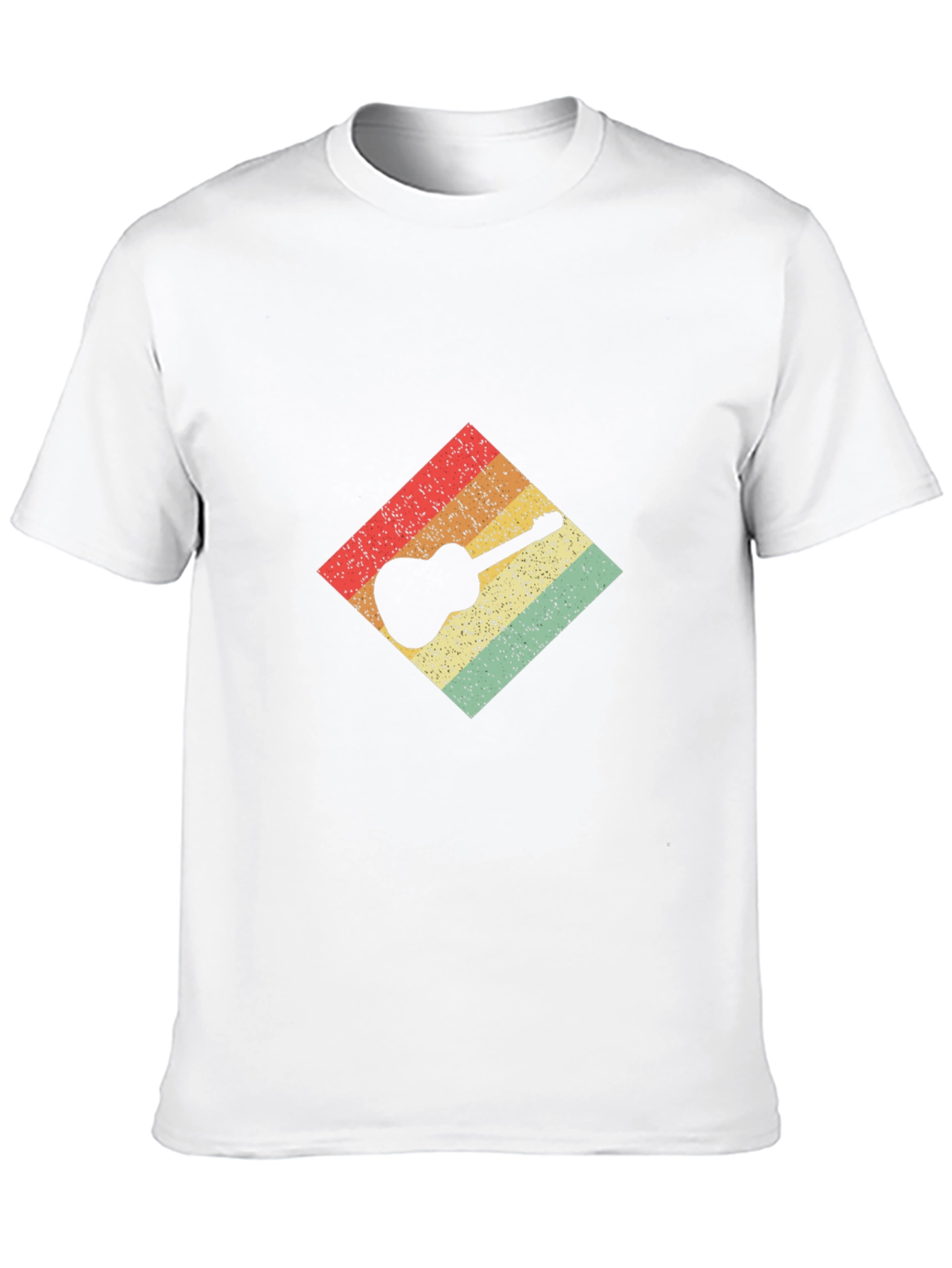 Retro Guitar Graphic Tee - Black Cotton T-Shirt