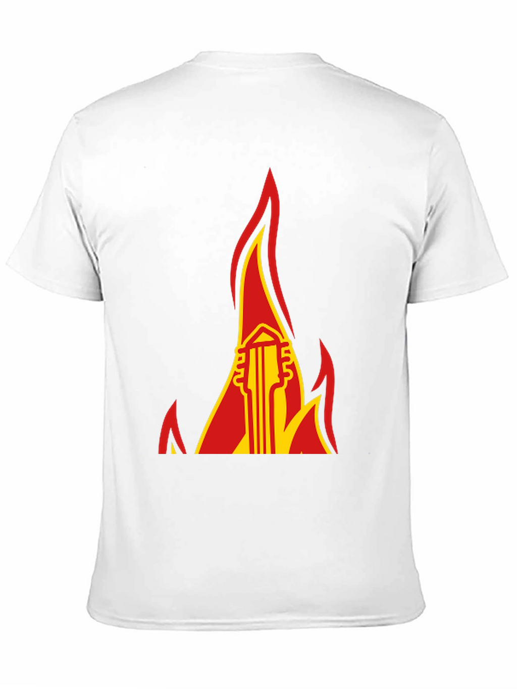 Flaming Guitar Graphic Tee - Rock and Roll Style