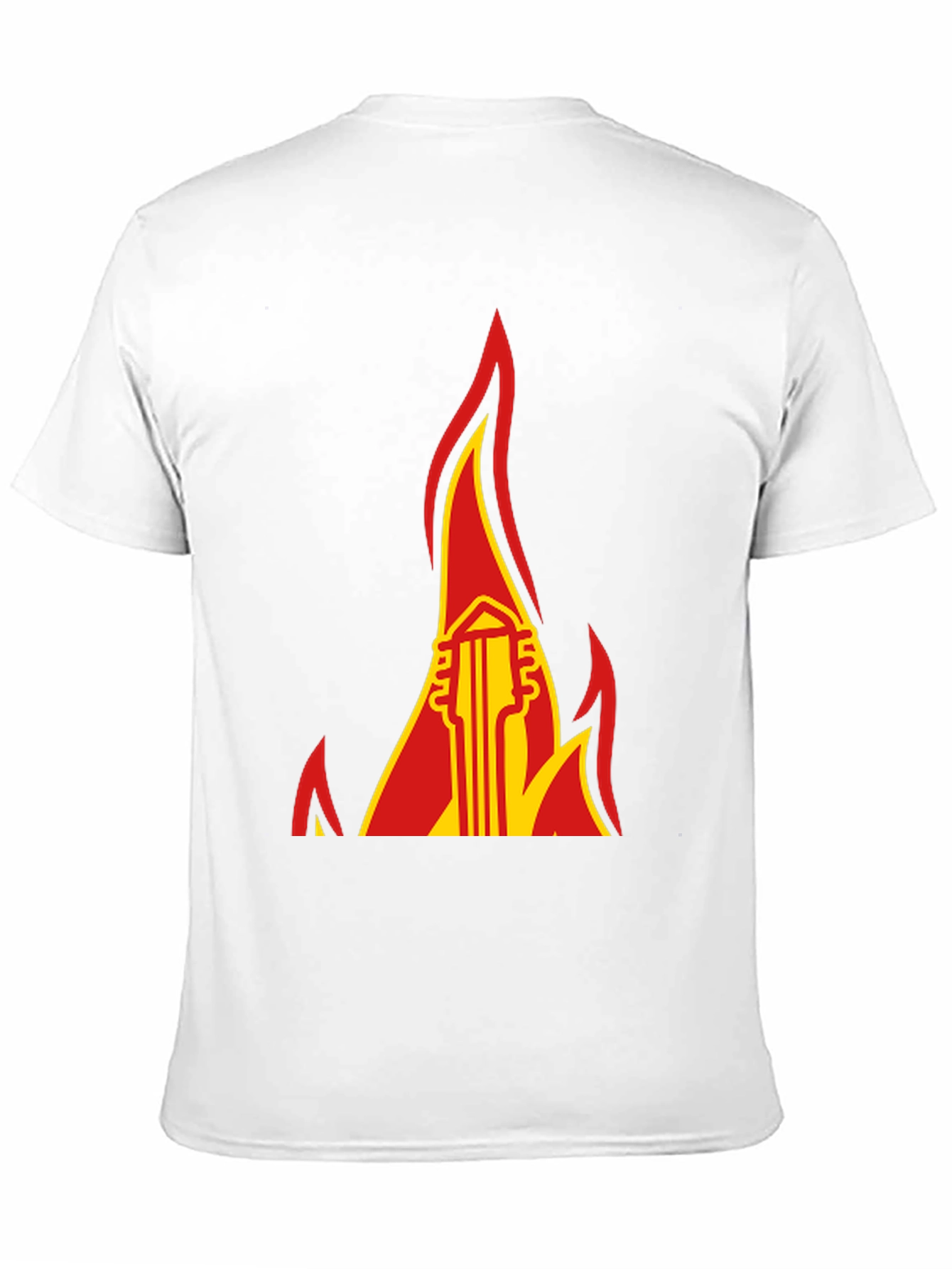 Flaming Guitar Graphic Tee - Rock and Roll Style