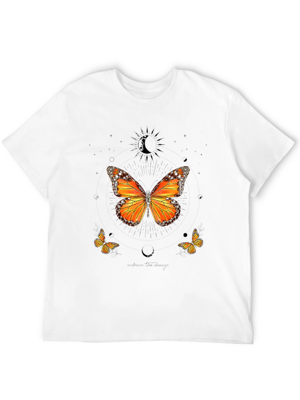 Butterfly Moon Graphic Tee - Black Casual T-Shirt