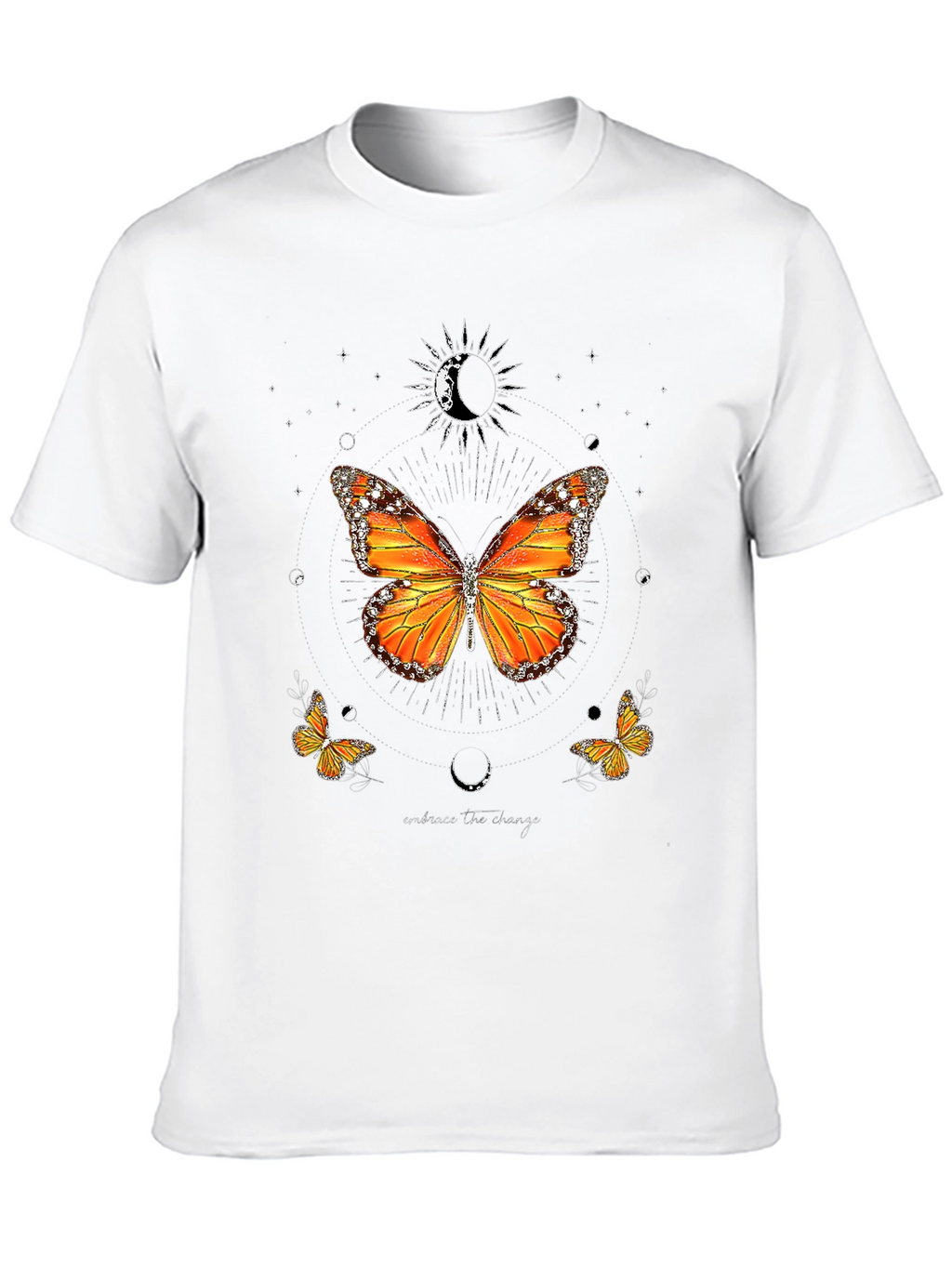 Butterfly Moon Graphic Tee - Black Casual T-Shirt