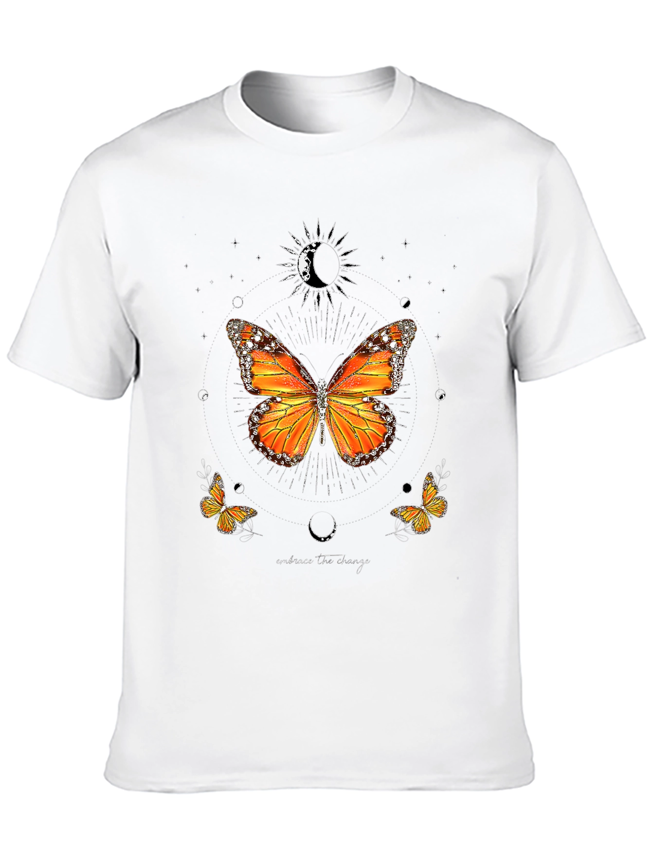 Butterfly Moon Graphic Tee - Black Casual T-Shirt