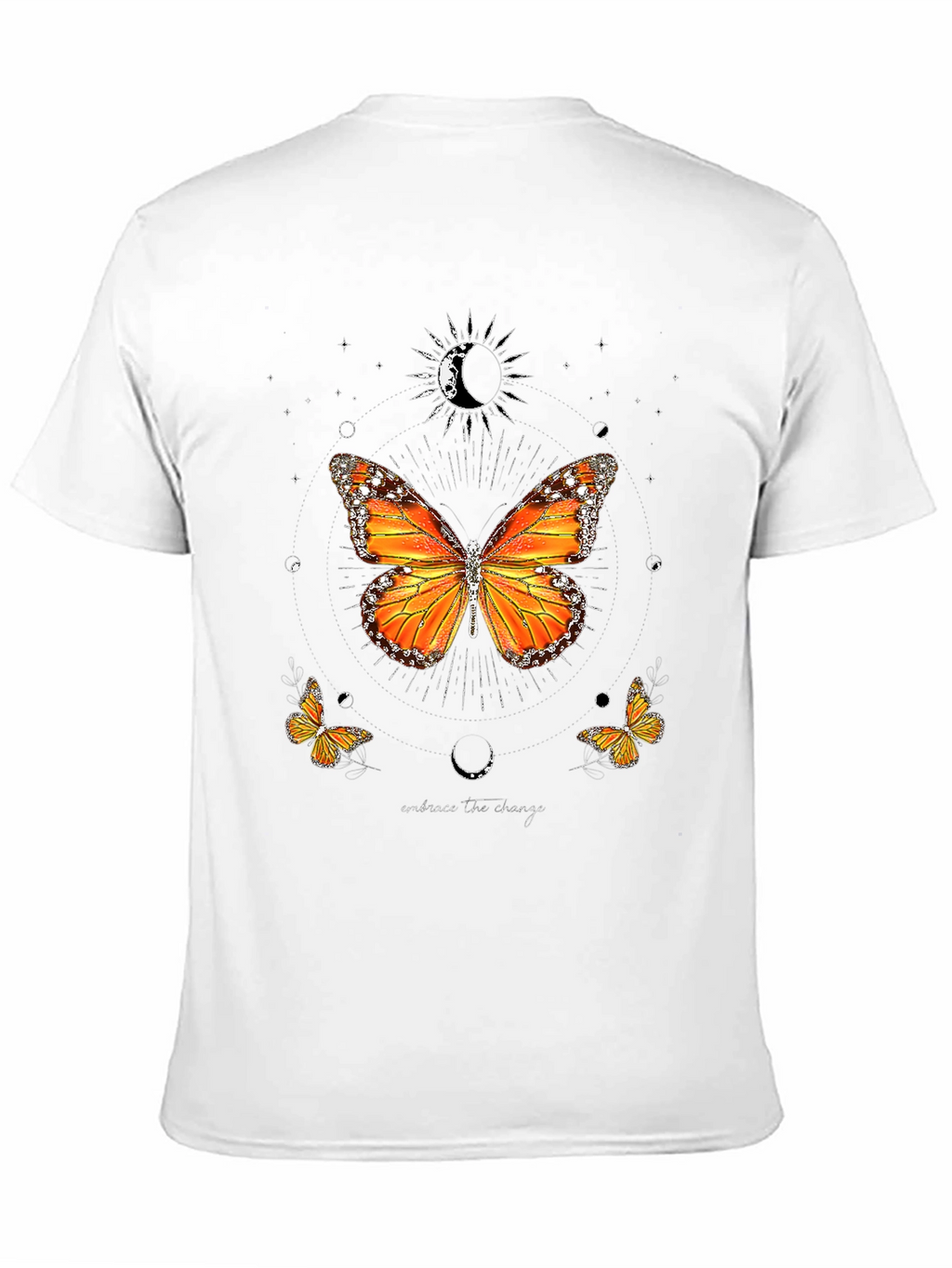 Butterfly Moon Graphic Tee - Black Casual T-Shirt
