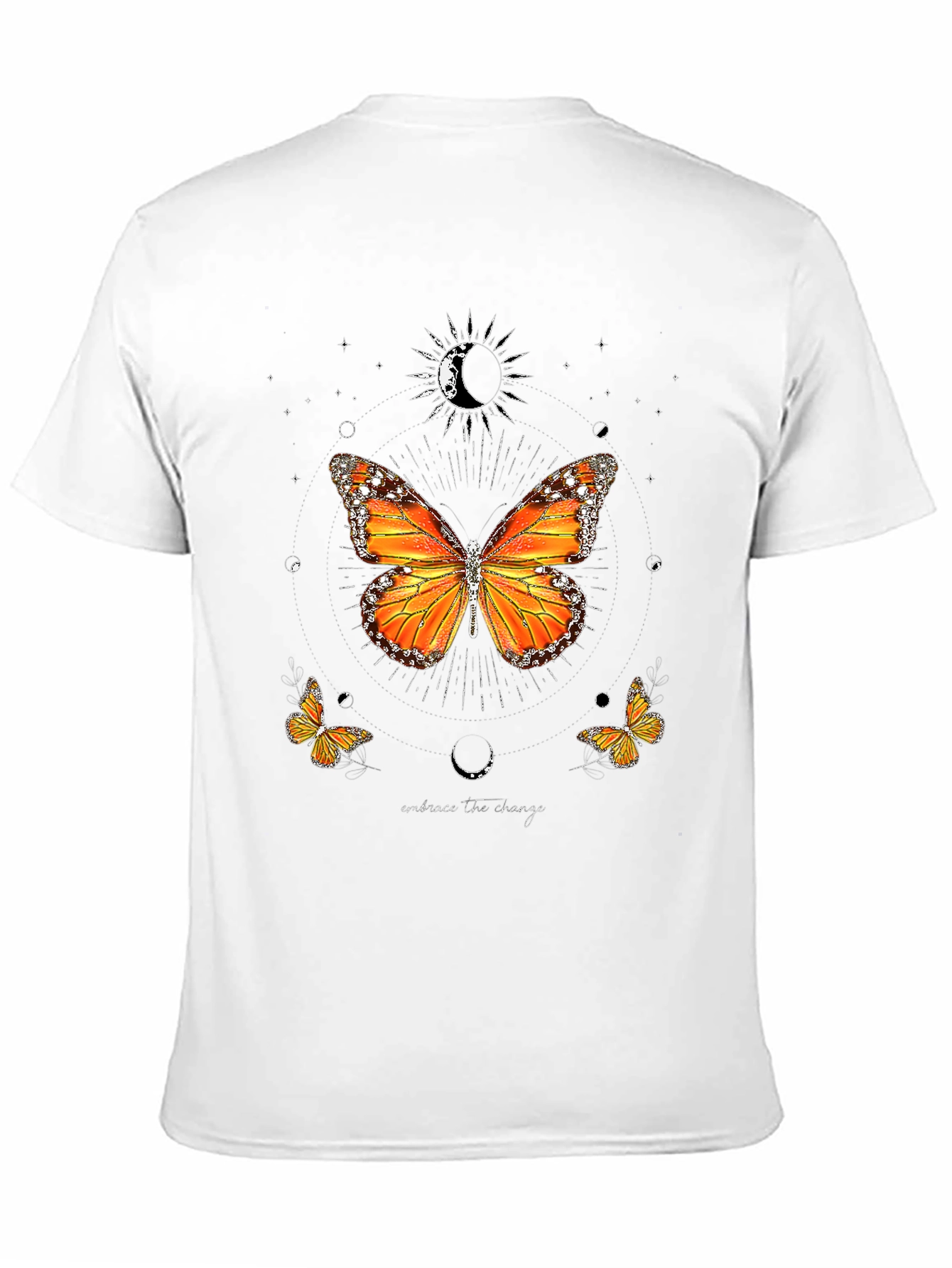 Butterfly Moon Graphic Tee - Black Casual T-Shirt