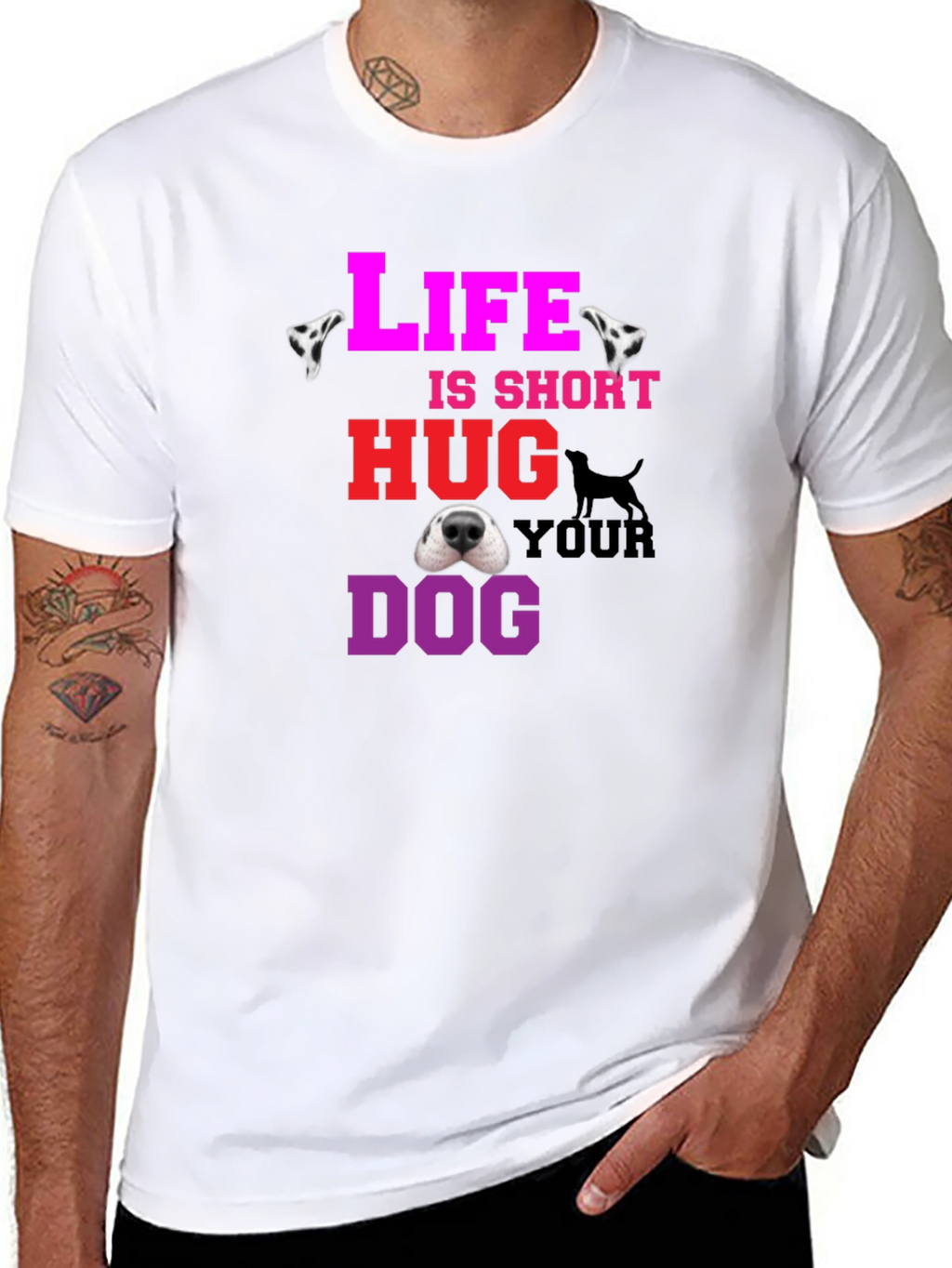 Life is Short Hug Your Dog Graphic Tee