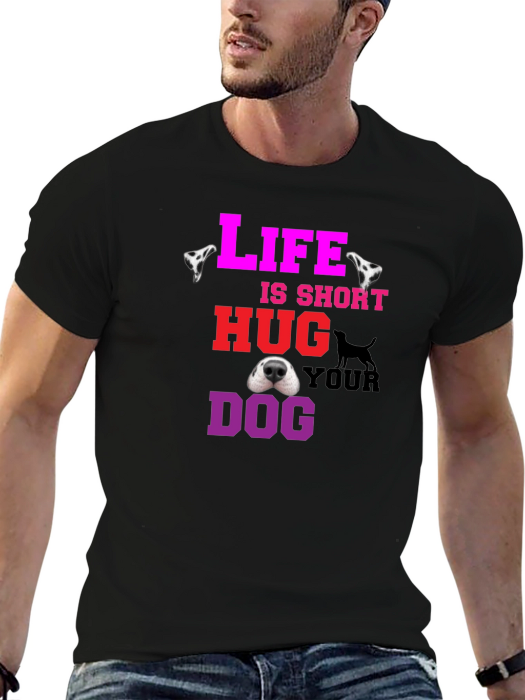 Life is Short Hug Your Dog Graphic Tee