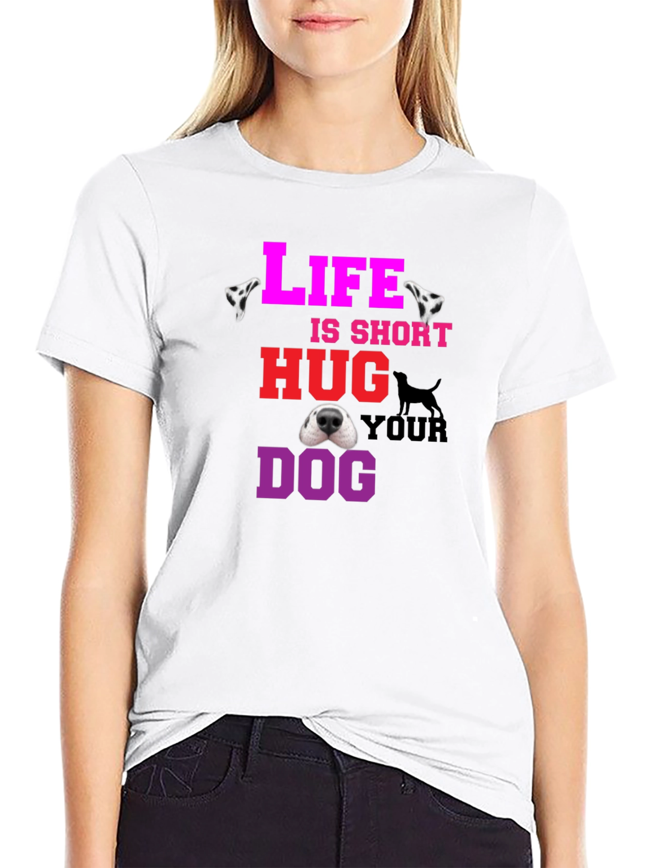 Life is Short Hug Your Dog Graphic Tee