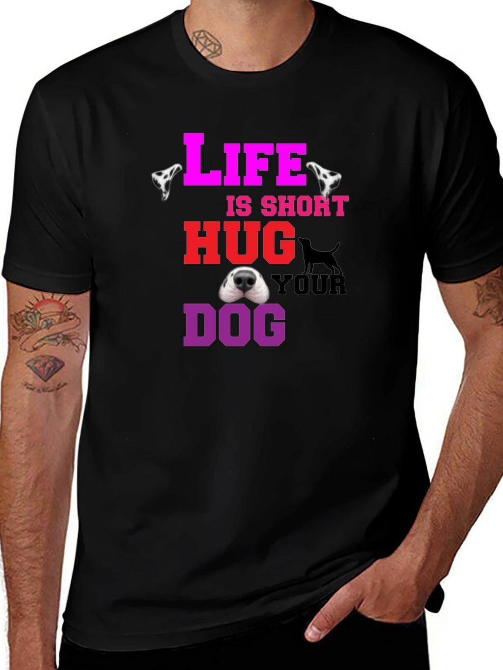 Life is Short Hug Your Dog Graphic Tee