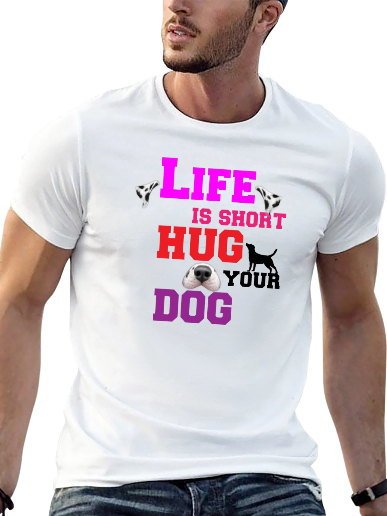 Life is Short Hug Your Dog Graphic Tee