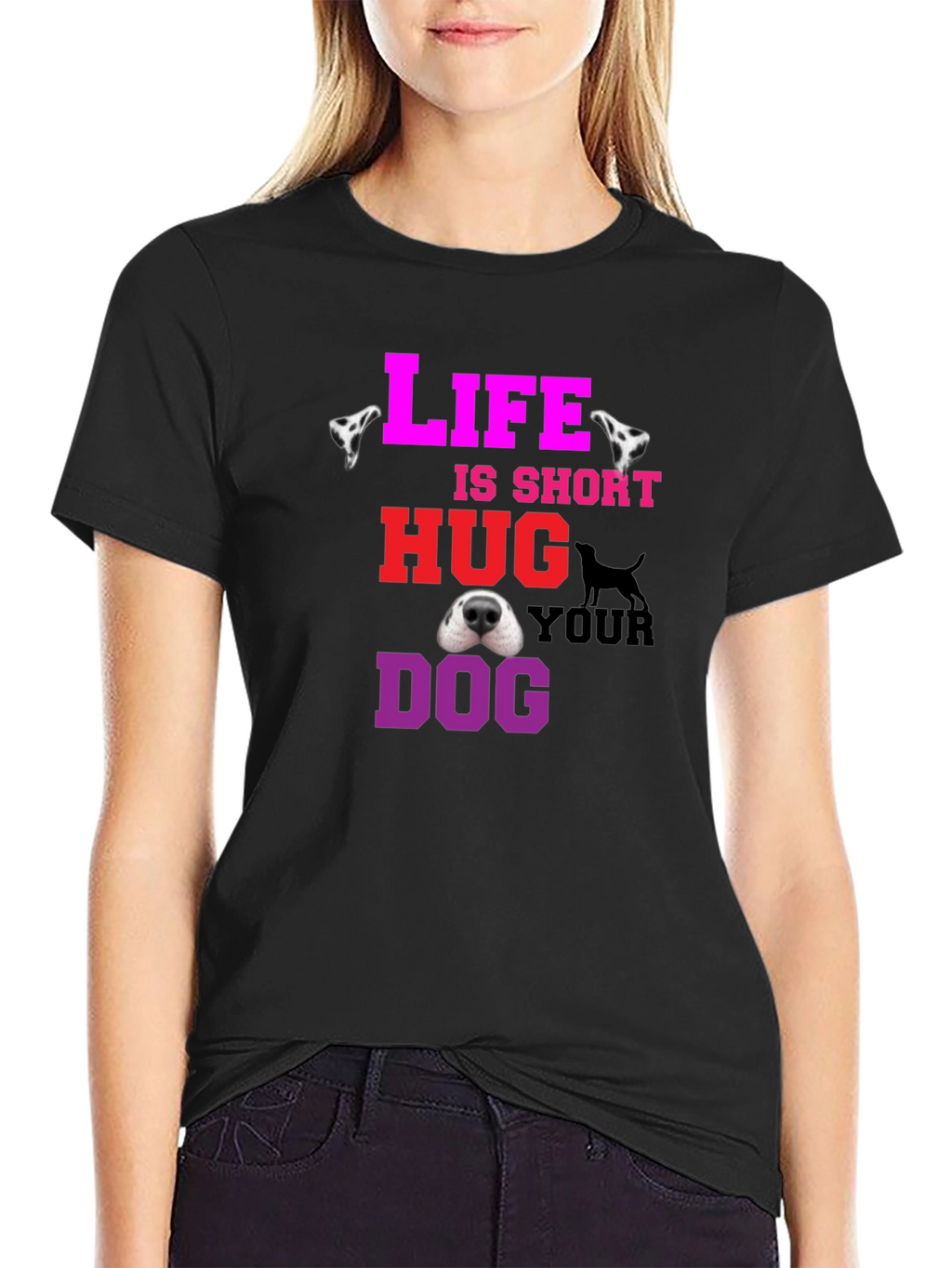 Life is Short Hug Your Dog Graphic Tee