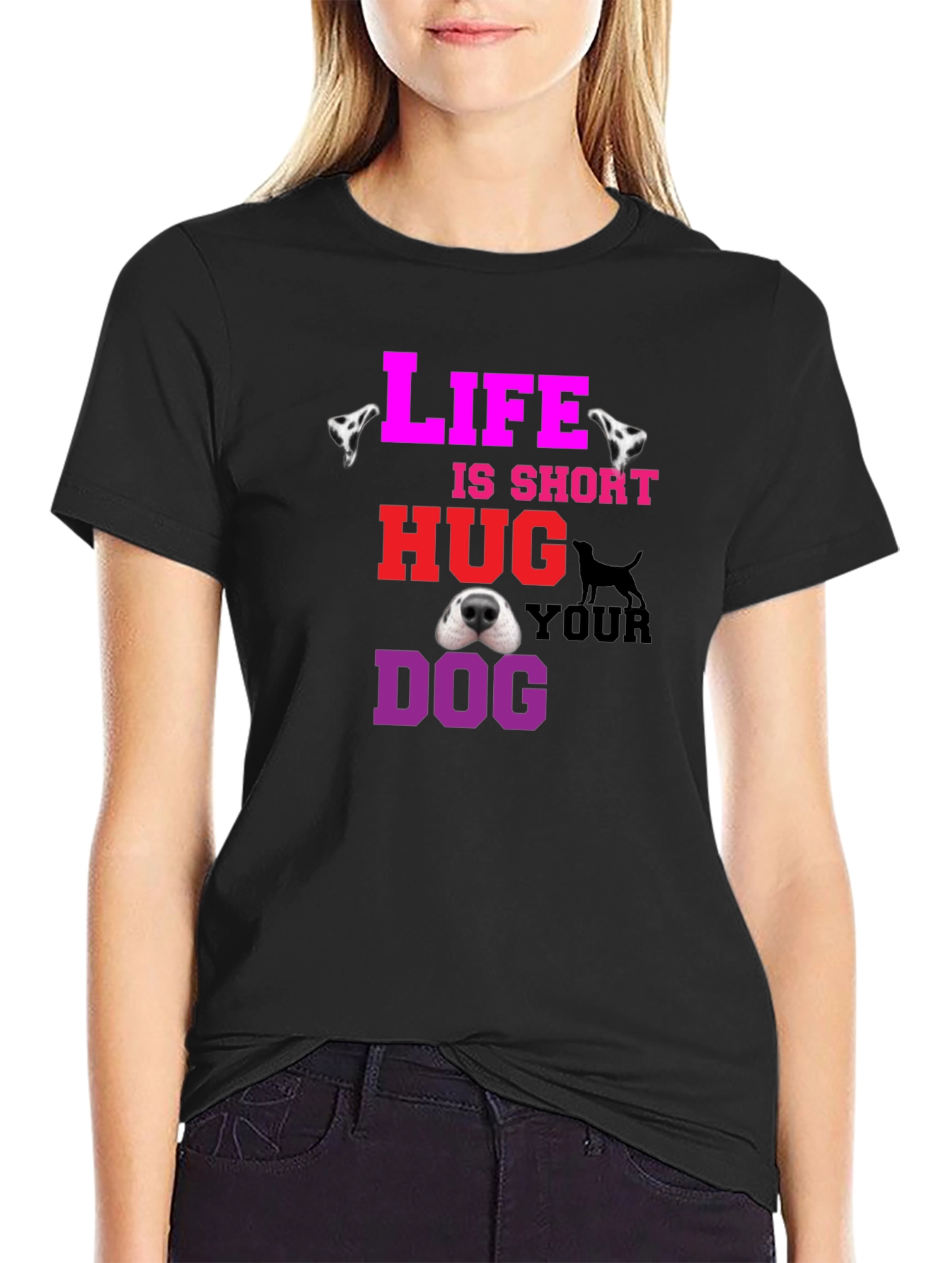 Life is Short Hug Your Dog Graphic Tee