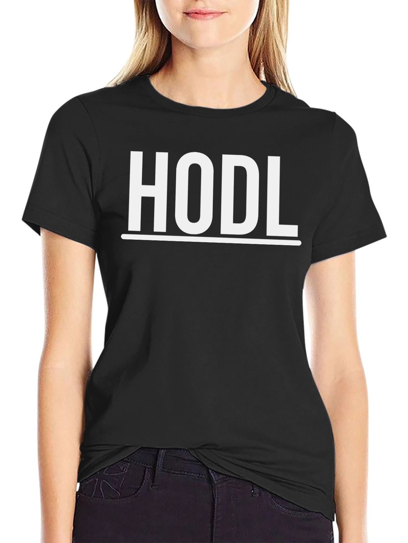 HODL Crypto T-Shirt - Black Short Sleeve Crew Neck