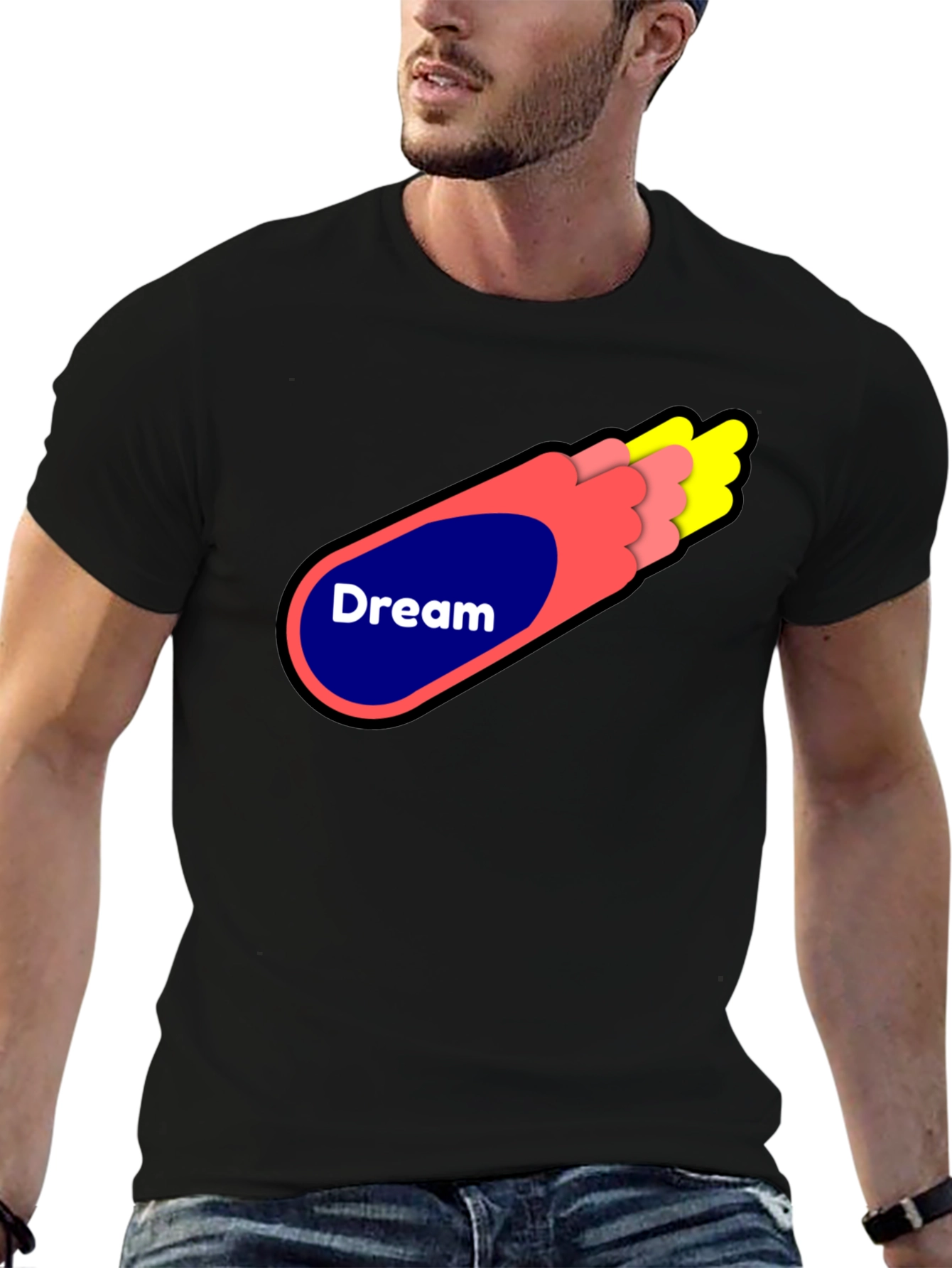 Dream Graphic Tee - Stylish Black Cotton Blend Shirt