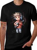 Cartoon Boy Guitar Music T-Shirt