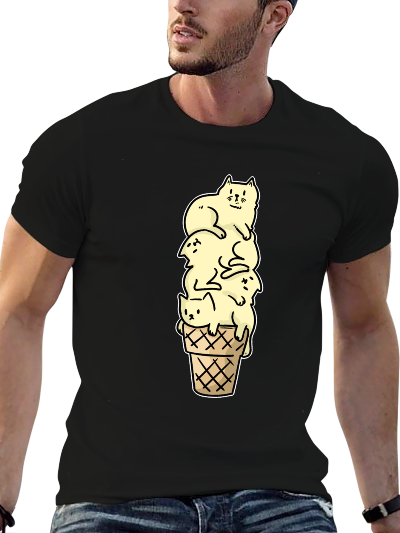 Cat Ice Cream T-Shirt - Unique Graphic Tee
