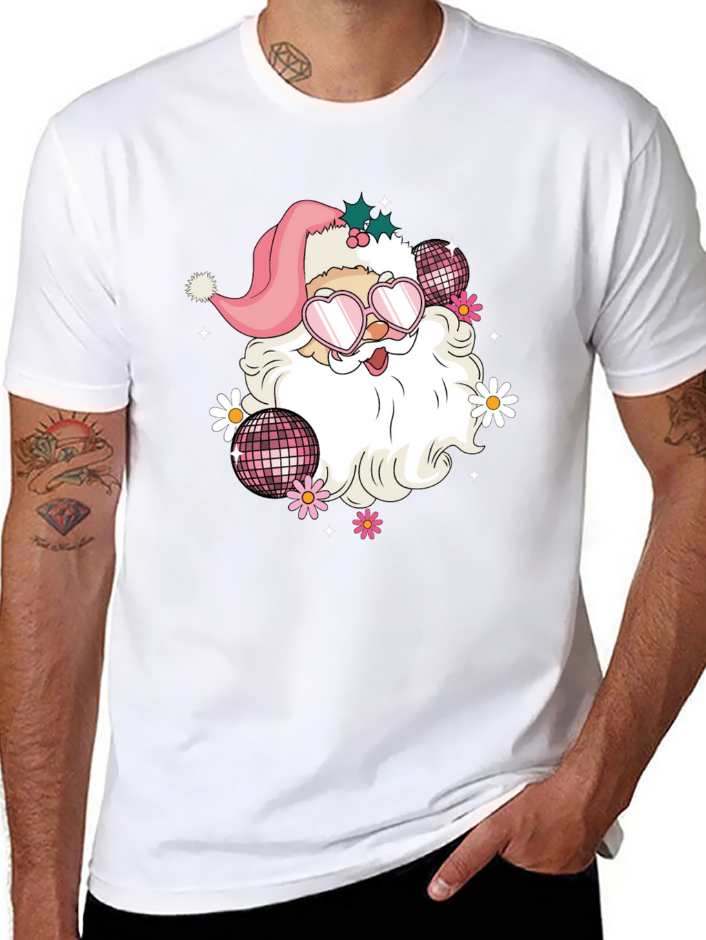 Retro Santa T-Shirt - Disco Vibes