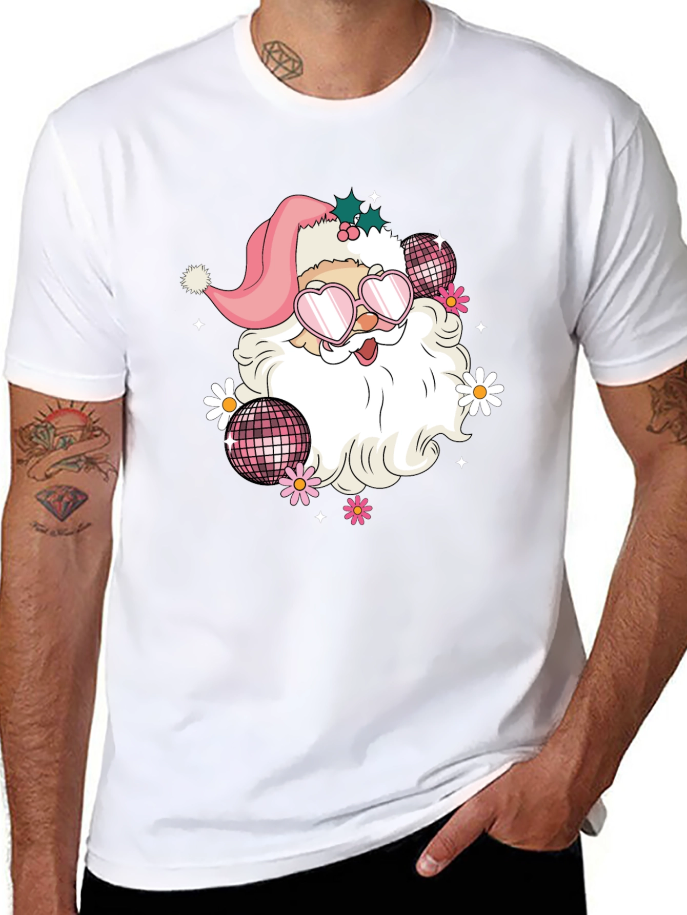 Retro Santa T-Shirt - Disco Vibes