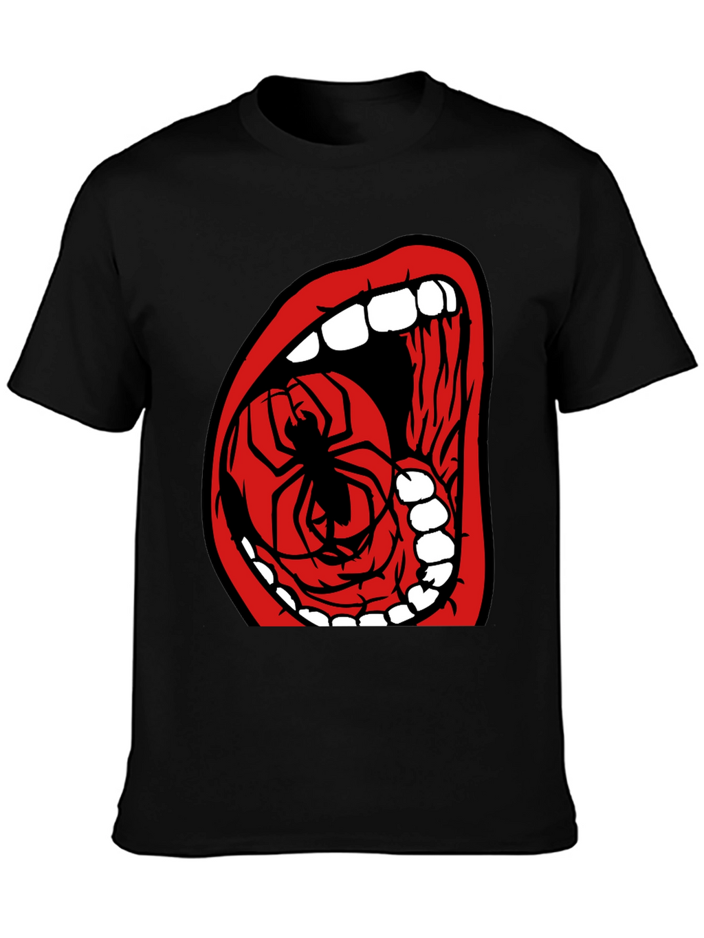 Spider Mouth Graphic Tee - Black Cotton