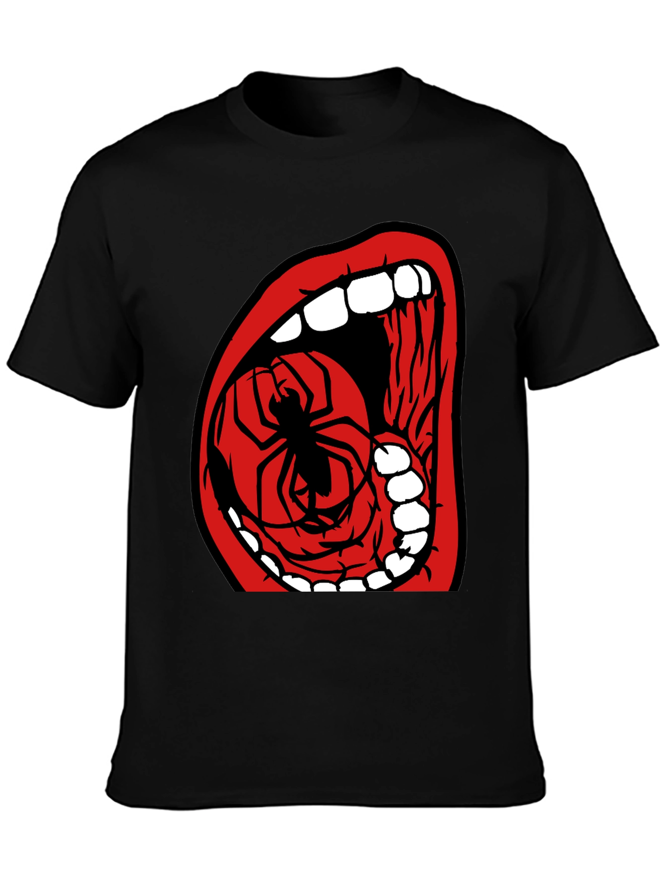 Spider Mouth Graphic Tee - Black Cotton