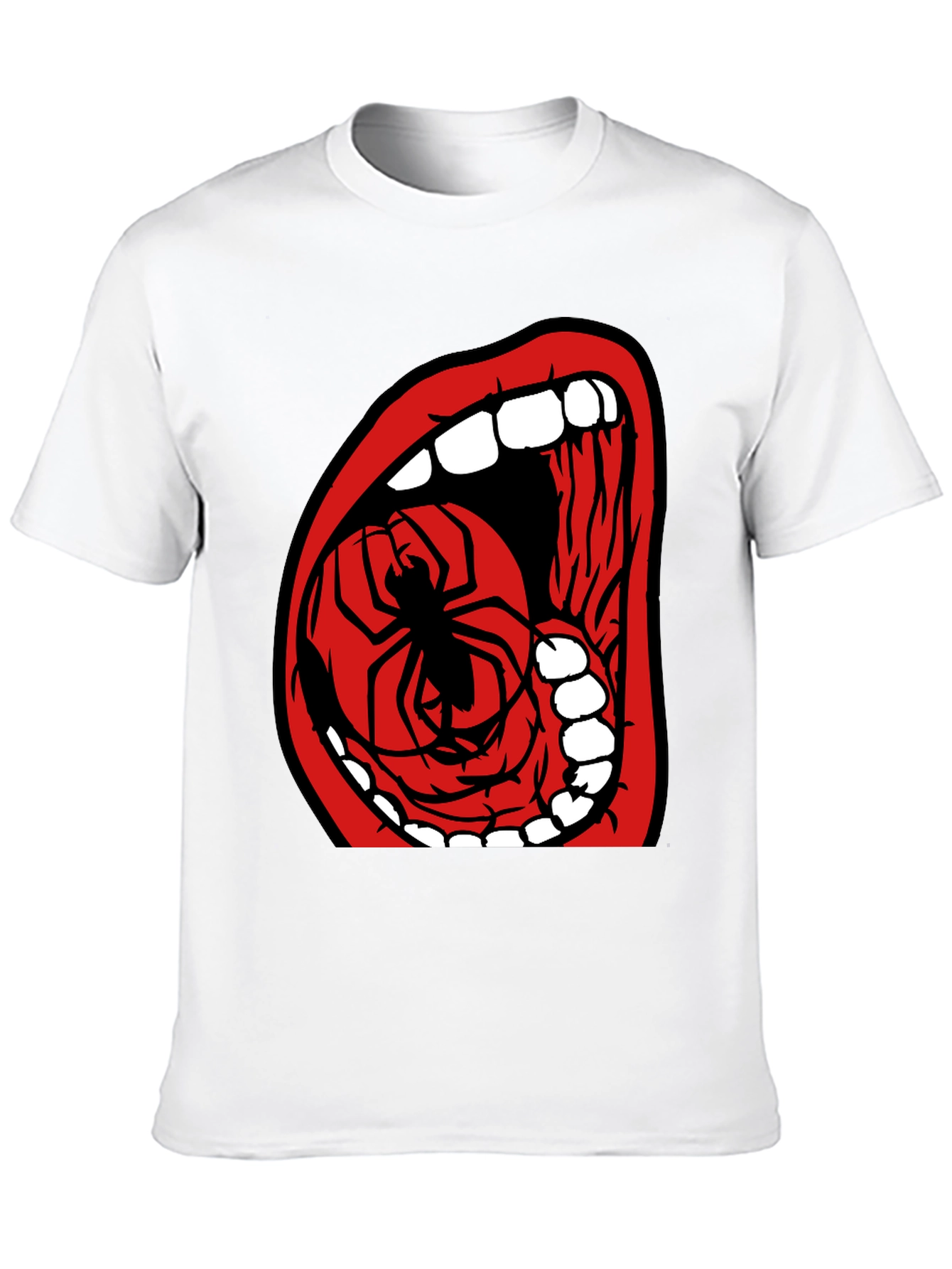 Spider Mouth Graphic Tee - Black Cotton