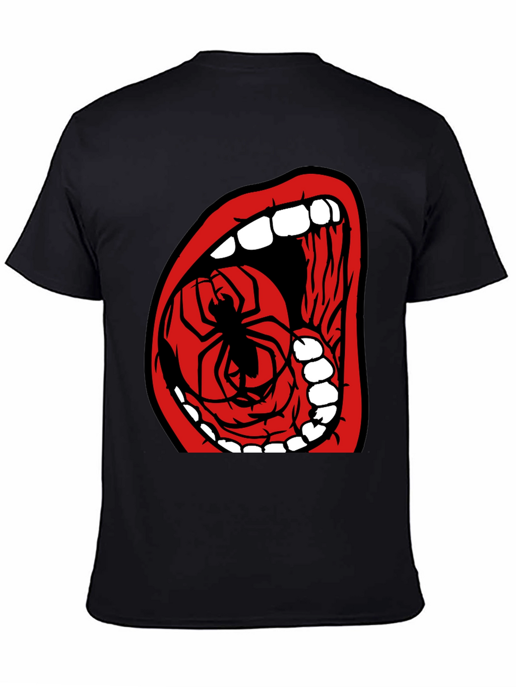 Spider Mouth Graphic Tee - Black Cotton