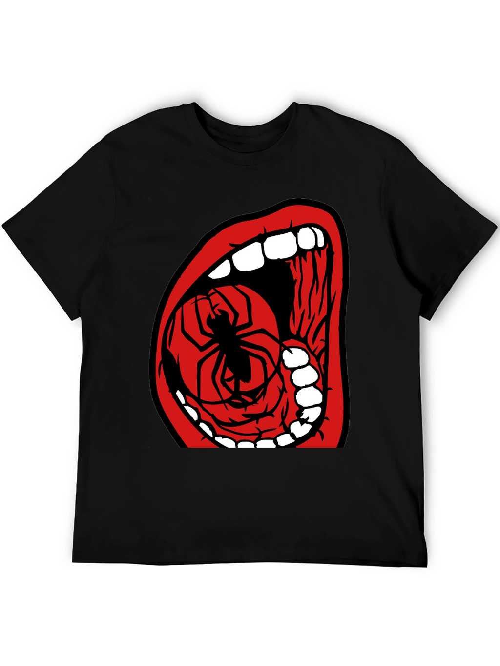 Spider Mouth Graphic Tee - Black Cotton