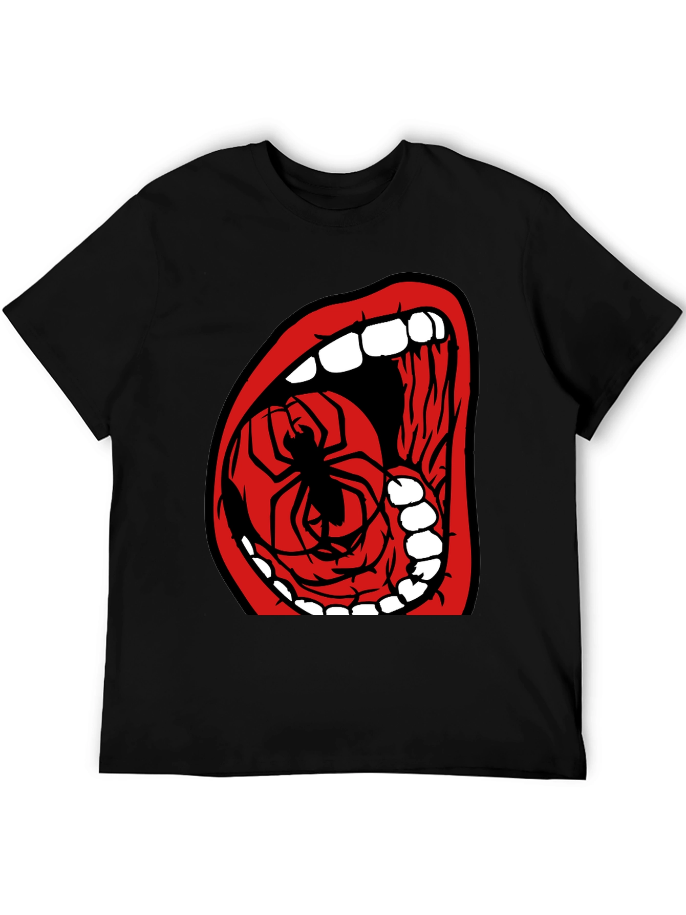 Spider Mouth Graphic Tee - Black Cotton