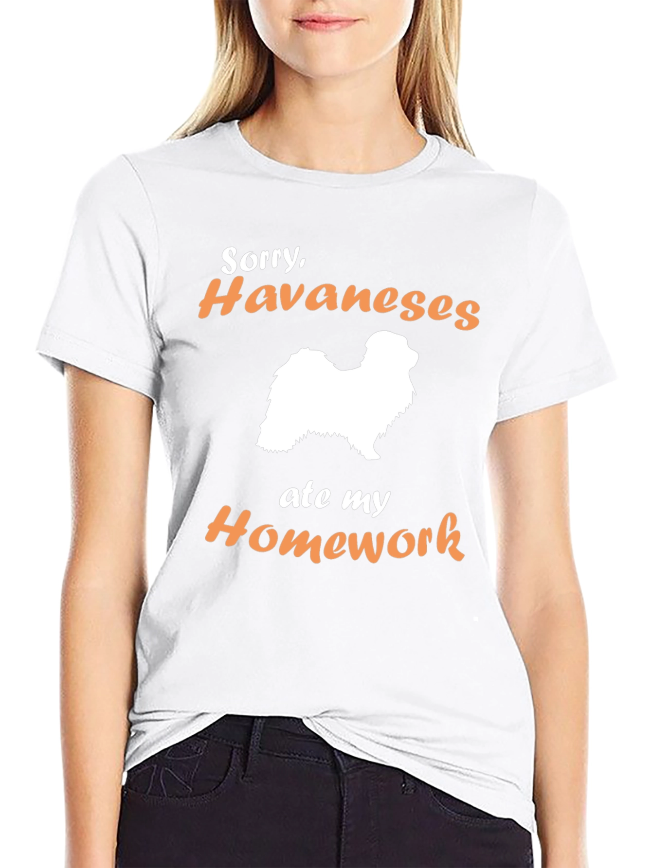 Havanese Ate My Homework Black T-Shirt
