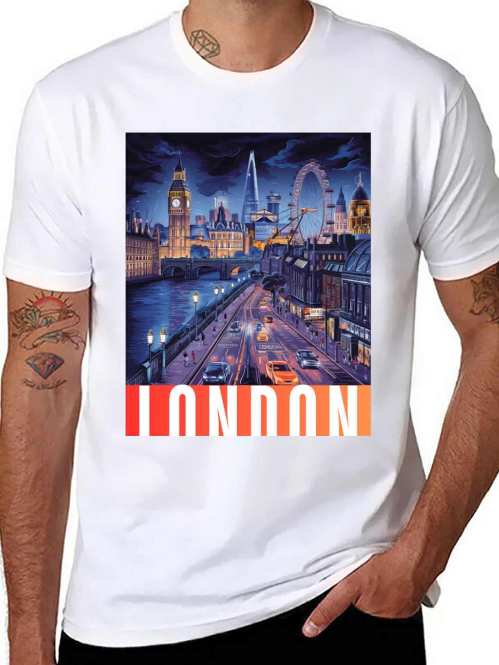 London Cityscape Graphic Tee - Black