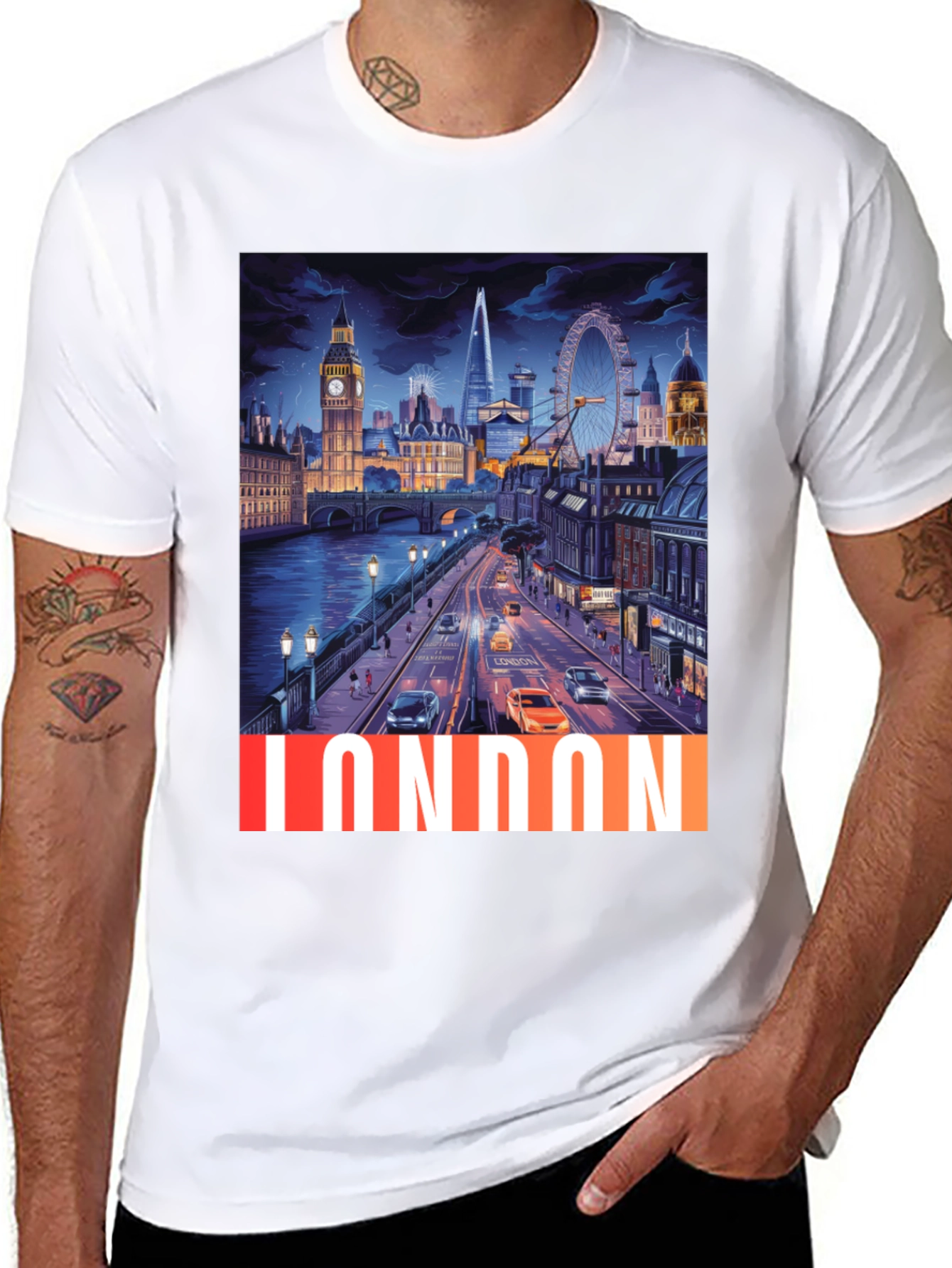London Cityscape Graphic Tee - Black