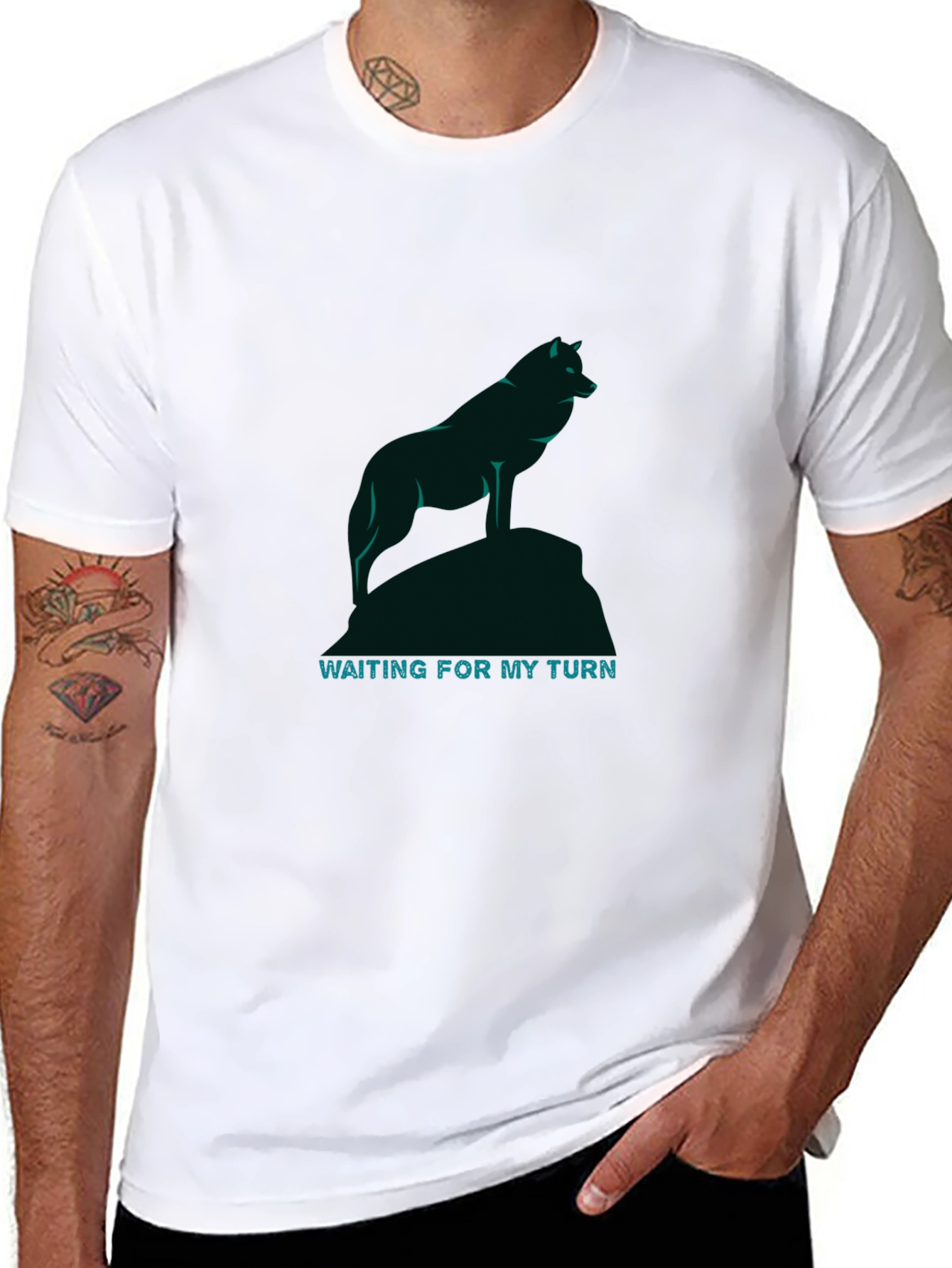 Wolf Silhouette Graphic T-Shirt - Waiting For My Turn