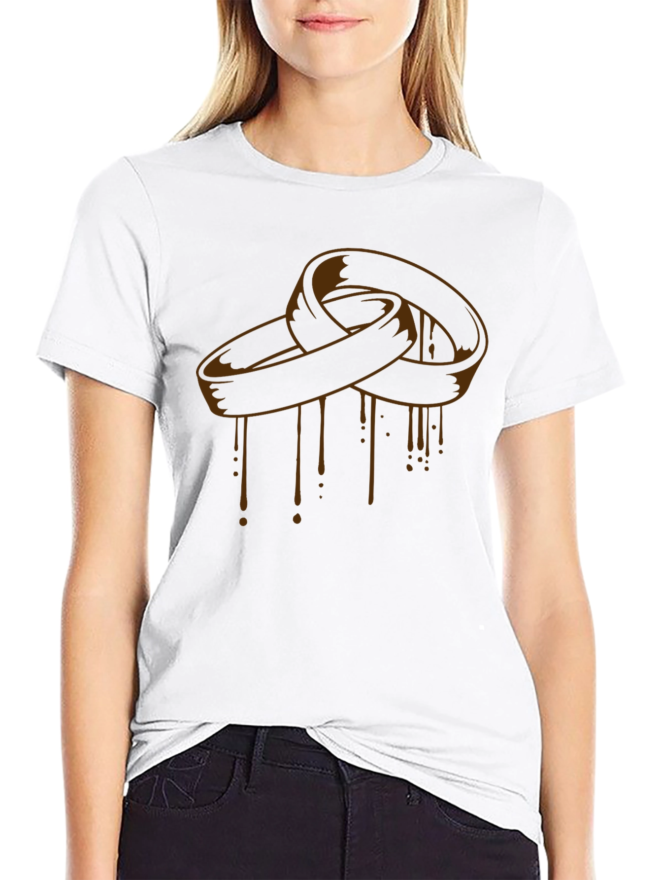 Melting Rings Graphic Tee - Stylish Black T-Shirt