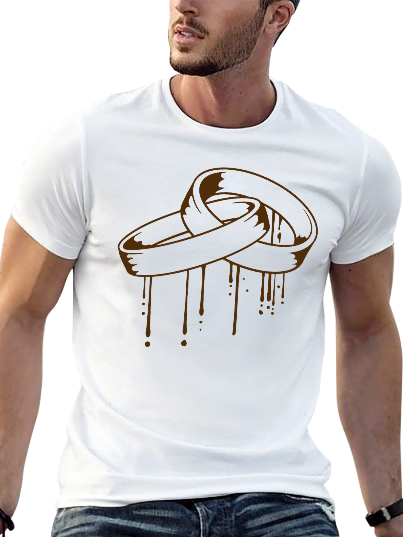Melting Rings Graphic Tee - Stylish Black T-Shirt