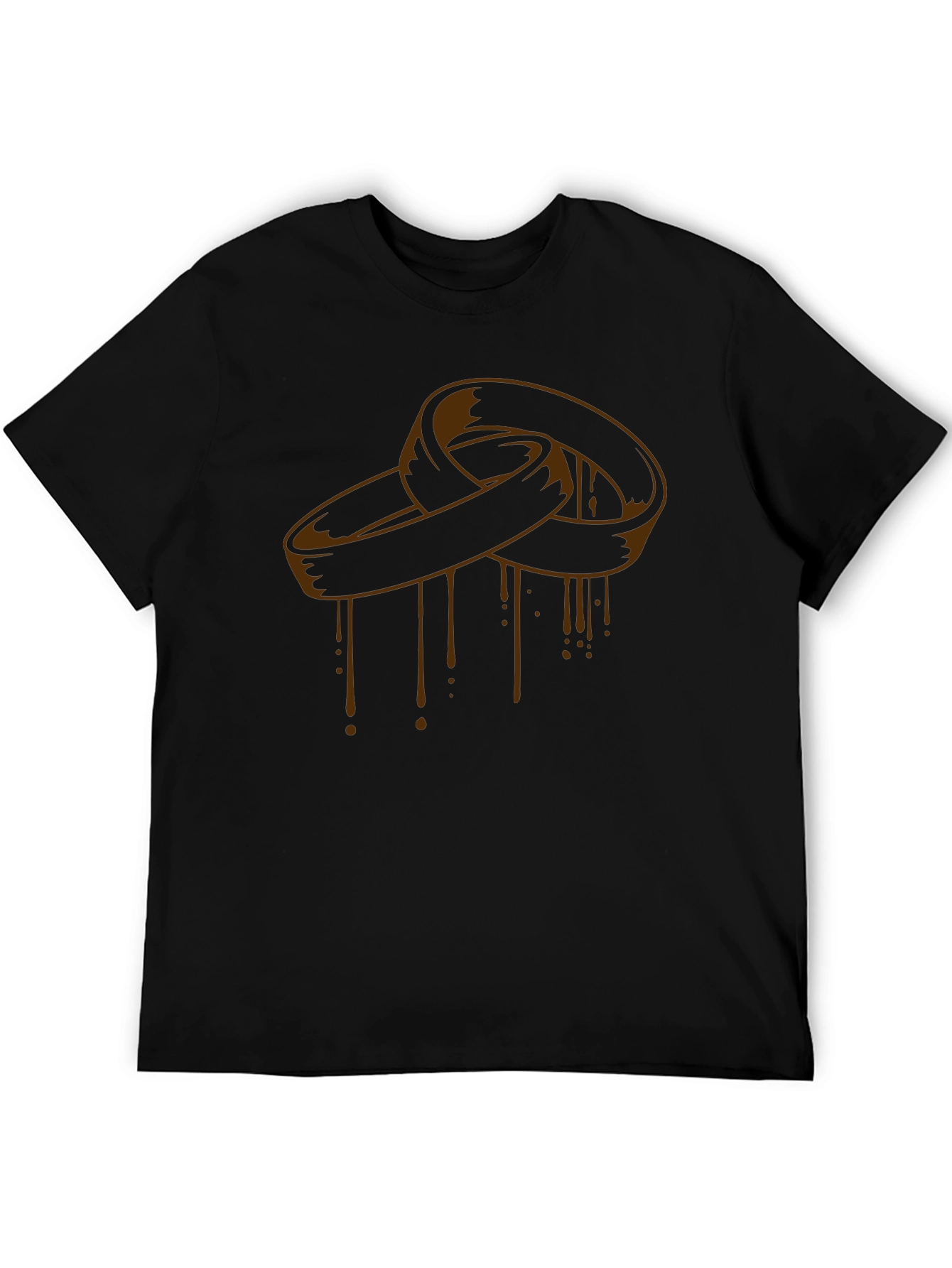 Melting Rings Graphic Tee - Stylish Black T-Shirt