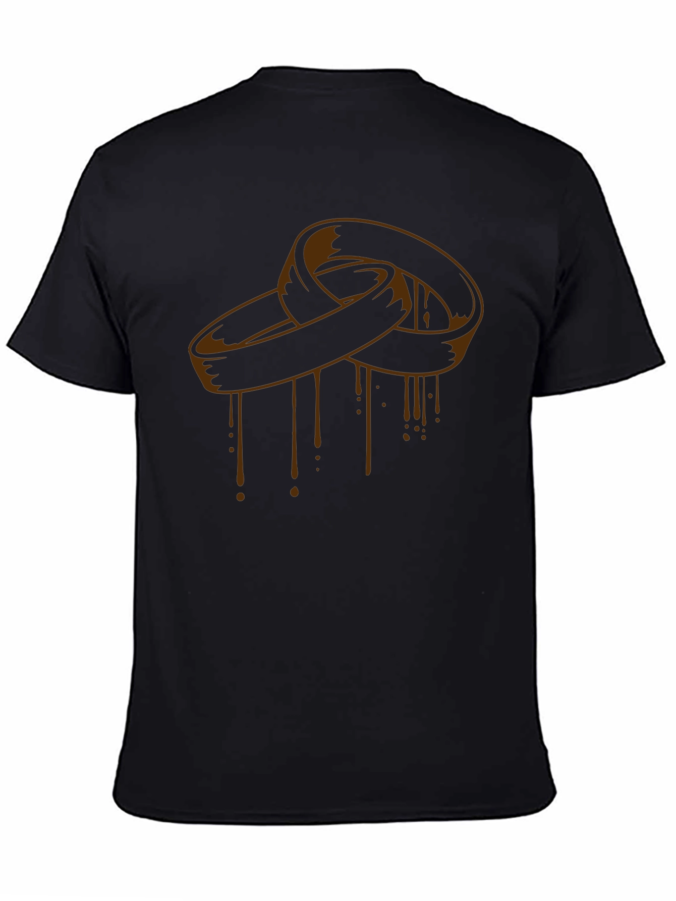 Melting Rings Graphic Tee - Stylish Black T-Shirt