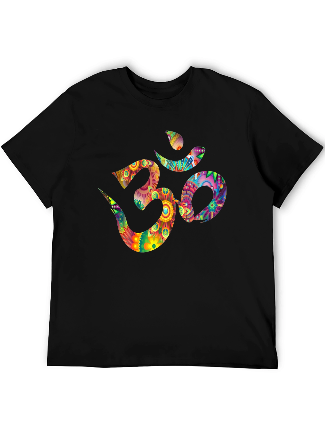 Om Symbol Graphic Tee - Vibrant Floral Design